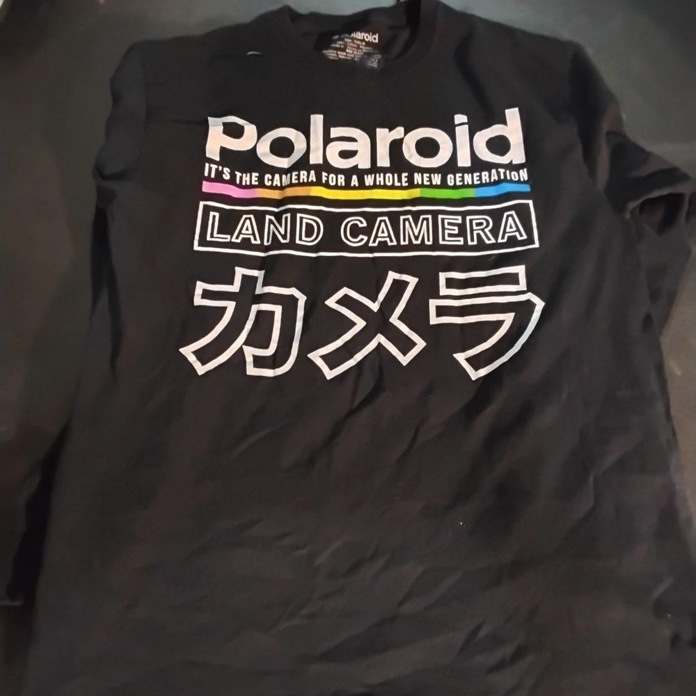 Polaroid Black Graphic T-Shirt Size M